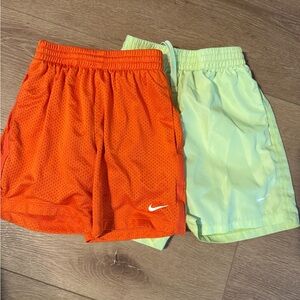 Nike Kids' Athletic Shorts in Bright Orange & Neon Yellow-Green